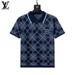 Louis Vuitton Argyle Plaid Color Trim Knit Casual Men Polo Tee - Image 4
