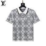 Louis Vuitton Argyle Plaid Color Trim Knit Casual Men Polo Tee - Image 3