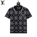Louis Vuitton Argyle Plaid Color Trim Knit Casual Men Polo Tee - Image 2