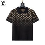 Louis Vuitton Multicolor Gradient Monogram Jacquard Men Short Sleeve Knit Polo Shirt - Image 4