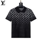 Louis Vuitton Multicolor Gradient Monogram Jacquard Men Short Sleeve Knit Polo Shirt - Image 3
