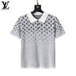Louis Vuitton Multicolor Gradient Monogram Jacquard Men Short Sleeve Knit Polo Shirt - Image 2