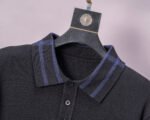 Burberry Plaid Collar Knight Embroidered Men Casual Short Sleeve Knit Polo Shirt - Image 9