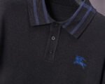 Burberry Plaid Collar Knight Embroidered Men Casual Short Sleeve Knit Polo Shirt - Image 6