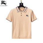 Burberry Plaid Collar Knight Embroidered Men Casual Short Sleeve Knit Polo Shirt - Image 2