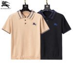 Burberry Plaid Collar Knight Embroidered Men Casual Short Sleeve Knit Polo Shirt