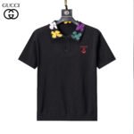 Gucci Multicolor Floral Collar Anchor Embroidery Men Short Sleeve Knit Polo Shirt - Image 3