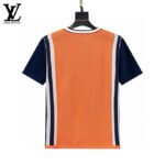 Louis Vuitton Color Block Lightning Print Men Casual Short Sleeve Knit T-Shirt - Image 3