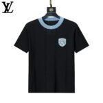 Louis Vuitton Vertical Cable Knit Shield Badge Men Casual Short Sleeve Knit T-Shirt - Image 4
