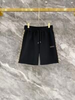 Gucci Black Monogram Collar Half-Zip Polo & Drawstring Shorts Two-Piece Men Set - Image 4