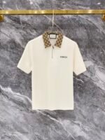 Gucci Beige Monogram Collar Half-Zip Polo & Drawstring Shorts Two-Piece Men Set - Image 2