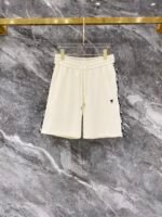 Christian Dior Cream Monogram Collar Half-Zip Polo & Drawstring Shorts Two-Piece Men Casual Set - Image 4