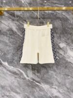 Christian Dior Cream Monogram Collar Half-Zip Polo & Drawstring Shorts Two-Piece Men Casual Set - Image 5