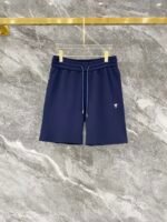 Christian Dior Navy Monogram Collar Half-Zip Polo & Drawstring Shorts Two-Piece Men Casual Set - Image 5
