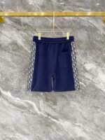 Christian Dior Navy Monogram Collar Half-Zip Polo & Drawstring Shorts Two-Piece Men Casual Set - Image 6
