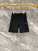 Christian Dior Black Monogram Collar Half-Zip Polo & Drawstring Shorts Two-Piece Men Casual Set - Image 4