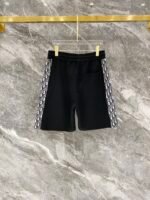 Christian Dior Black Monogram Collar Half-Zip Polo & Drawstring Shorts Two-Piece Men Casual Set - Image 5