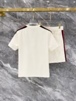 Gucci Cream Side Stripe Logo T-Shirt & Drawstring Shorts Two-Piece Men Casual Set - Image 2