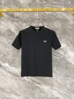 Prada Black Side Stripe Triangle Badge T-Shirt & Drawstring Shorts Two-Piece Men Casual Set - Image 3