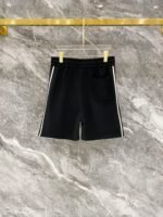 Prada Black Side Stripe Triangle Badge T-Shirt & Drawstring Shorts Two-Piece Men Casual Set - Image 6