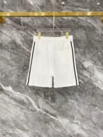 Prada White Side Stripe Triangle Badge T-Shirt & Drawstring Shorts Two-Piece Men Casual Set - Image 6