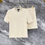 Polo Ralph Lauren Cream Polo Horse Logo Tee & Shorts Co-Ord Set