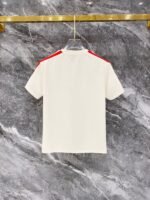 Moncler Cream Stripe Shoulder Crew Neck Tee & Drawstring Shorts Co-Ord Set - Image 4