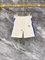 Moncler Cream Stripe Shoulder Crew Neck Tee & Drawstring Shorts Co-Ord Set - Image 5