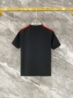 Moncler Black Stripe Shoulder Crew Neck Tee & Drawstring Shorts Co-Ord Set - Image 4