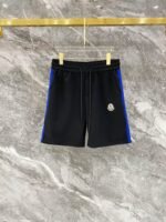 Moncler Black Stripe Shoulder Crew Neck Tee & Drawstring Shorts Co-Ord Set - Image 5