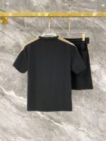 Gucci Black Monogram Trim Colorful Logo Tee & Drawstring Shorts Co-Ord Set - Image 2