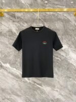 Gucci Black Monogram Trim Colorful Logo Tee & Drawstring Shorts Co-Ord Set - Image 3
