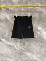 Gucci Black Monogram Trim Colorful Logo Tee & Drawstring Shorts Co-Ord Set - Image 5