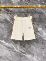 Gucci Cream Monogram Trim Colorful Logo Tee & Drawstring Shorts Co-Ord Set - Image 5