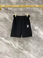 Louis Vuitton White Stripe Crew Neck Tee & Shorts Co-Ord Set In Black - Image 5