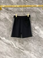 Louis Vuitton White Stripe Crew Neck Tee & Shorts Co-Ord Set In Black - Image 6