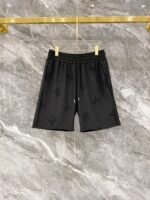 Louis Vuitton Black Allover Logo & Check Print Tee & Drawstring Shorts Co-Ord Set - Image 4