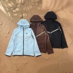 Nike Mens Tech Fleece Full Zip Hoodie Solid Color Casual Athletic Jacket