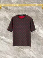 Louis Vuitton Black RedTwo-Tone Monogram Print Tee & Drawstring Shorts Co-Ord Set - Image 2