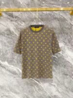 Louis Vuitton Gray Yellow Two-Tone Monogram Print Tee & Drawstring Shorts Co-Ord Set - Image 2