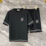 Loewe Black Arrow Print Anagram Logo Crew Neck T-Shirt & Drawstring Shorts Two-Piece Set