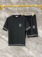 Loewe Black Arrow Print Anagram Logo Crew Neck T-Shirt & Drawstring Shorts Two-Piece Set
