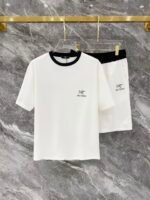 Arc'teryx White Contrast Trim Animal Logo Tee & Shorts Co-Ord Set