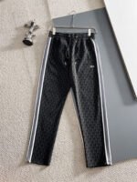 Lacoste Black Geometric Print Tracksuit Set Zip-Up Jacket & Jogger Pants - Image 4