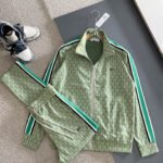 Lacoste Light Green Geometric Print Tracksuit Set Zip-Up Jacket & Jogger Pants