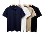 Prada Men's Short Sleeve Polo Shirt with Triangle Logo