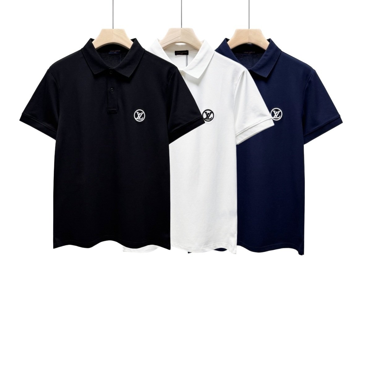13424341009258882 Louis Vuitton Men's Short Sleeve Polo Shirt with Circular Logo - Image 1