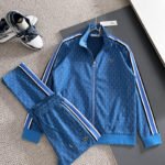 Lacoste Blue Geometric Print Tracksuit Set Zip-Up Jacket & Jogger Pants
