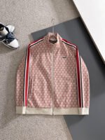 Lacoste Red Geometric Print Tracksuit Set Zip-Up Jacket & Jogger Pants - Image 2