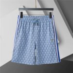 Lacoste Blue Geometric Print Men's 2-Piece Round Neck T-Shirt & Shorts Set - Image 3